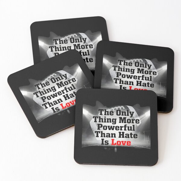 Item preview, The Only Thing More Powerful Than Hate Is Love Football Inspirational Quote Design designed and sold by Uglyandcute.