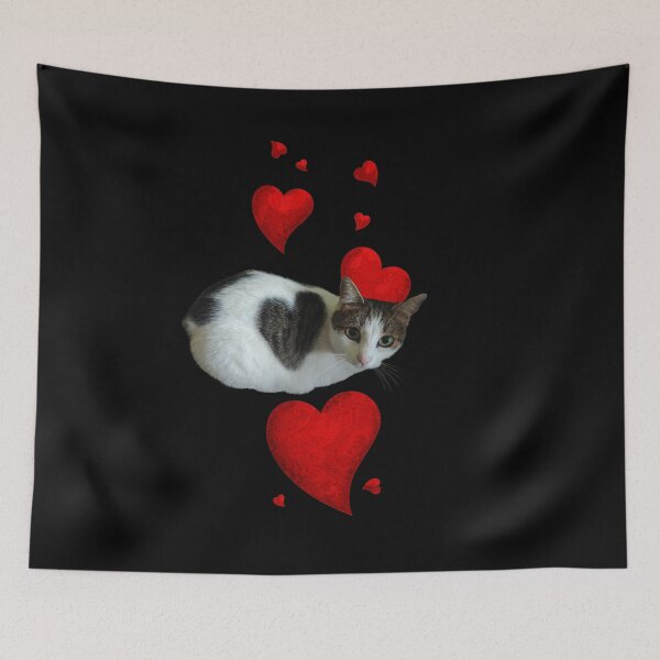 Item preview, Heart-Marked Cat – Cute Feline Love Design designed and sold by MB-CatPrints.