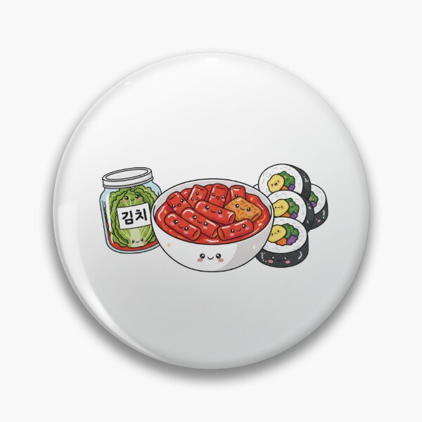Item preview, Cute Korean Food Illustration - Kawaii Kimchi Tteokbokki and Kimbap Design designed and sold by Greemo03.