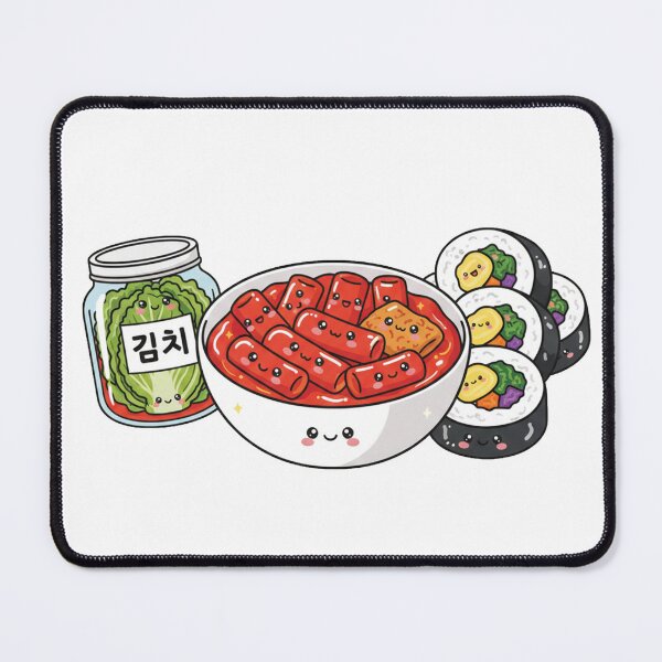 Item preview, Cute Korean Food Illustration - Kawaii Kimchi Tteokbokki and Kimbap Design designed and sold by Greemo03.