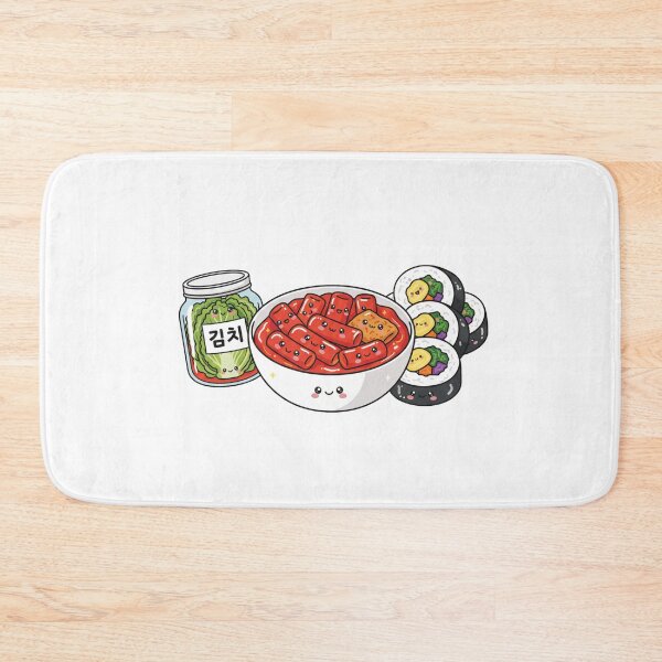 Item preview, Cute Korean Food Illustration - Kawaii Kimchi Tteokbokki and Kimbap Design designed and sold by Greemo03.