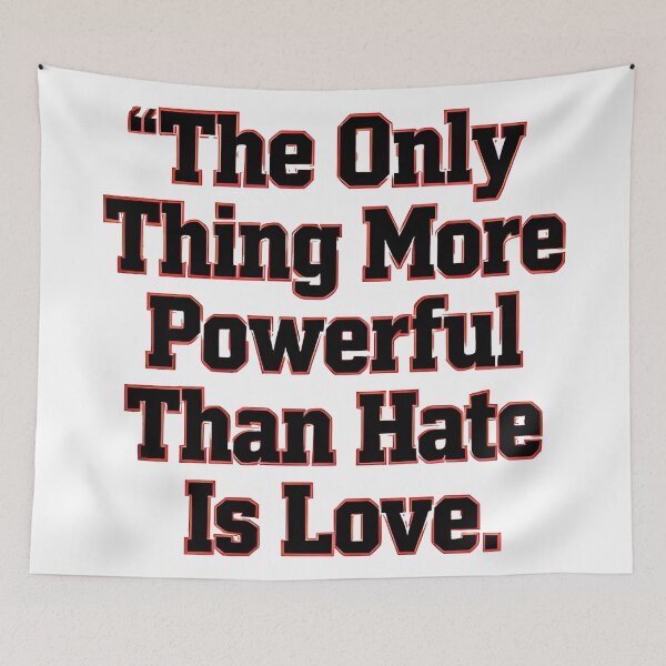 Item preview, The Only Thing More Powerful Than Hate Is Love Football Inspirational Quote Design designed and sold by Uglyandcute.