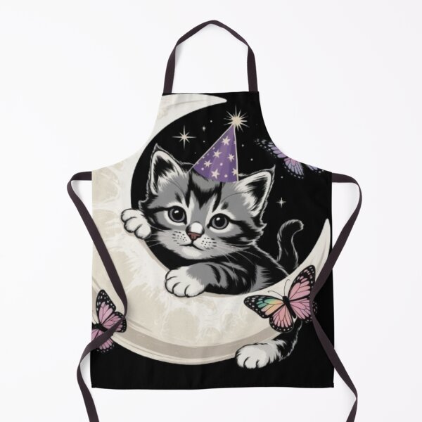 Item preview, Gray Birthday Cat and Moon designed and sold by JediKittenWars.