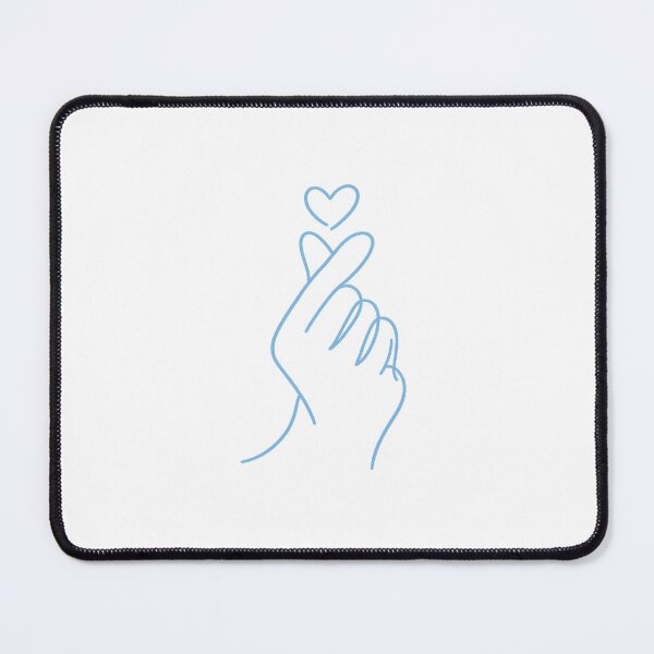 Item preview, Blue Korean Finger Heart Hand Sign - Minimalist Line Art K-Pop Love Gesture designed and sold by Greemo03.