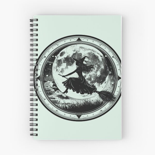Item preview, Silent magic, witch on a broomstick under a full moon designed and sold by LiskoDesign.