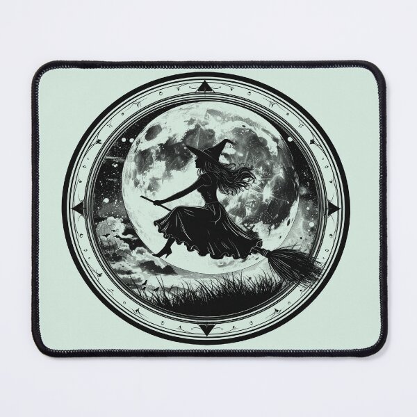 Item preview, Silent magic, witch on a broomstick under a full moon designed and sold by LiskoDesign.