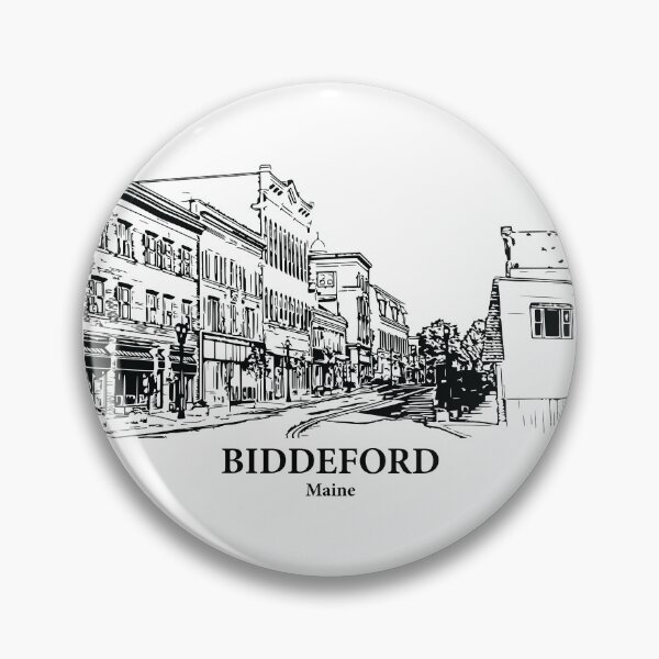 Item preview, Biddeford ME - Ink Cityscape Illustration designed and sold by Lakeric Cityscapes.