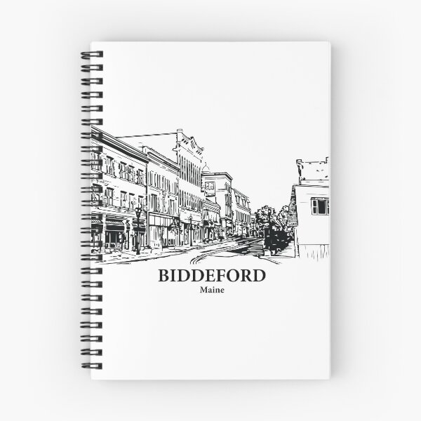 Item preview, Biddeford ME - Ink Cityscape Illustration designed and sold by Lakeric Cityscapes.