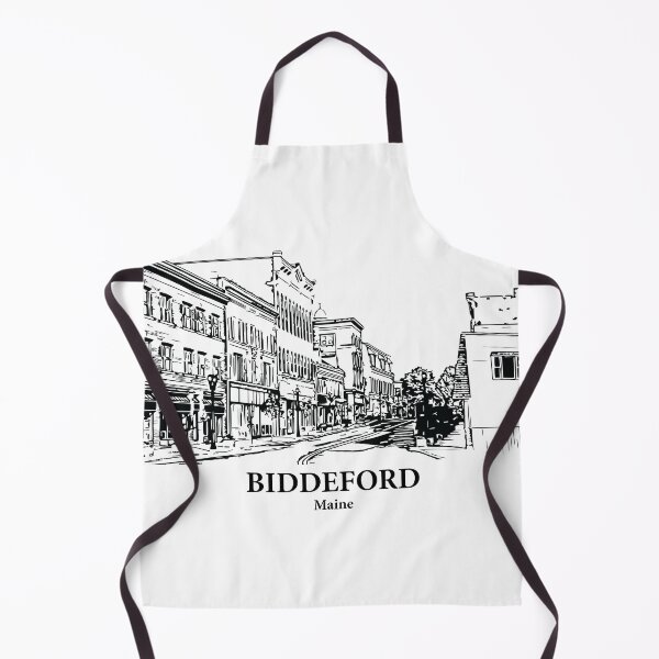 Item preview, Biddeford ME - Ink Cityscape Illustration designed and sold by Lakeric Cityscapes.