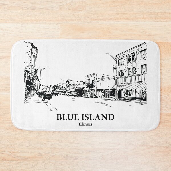Item preview, Blue Island IL - Ink Cityscape Illustration designed and sold by Lakeric Cityscapes.