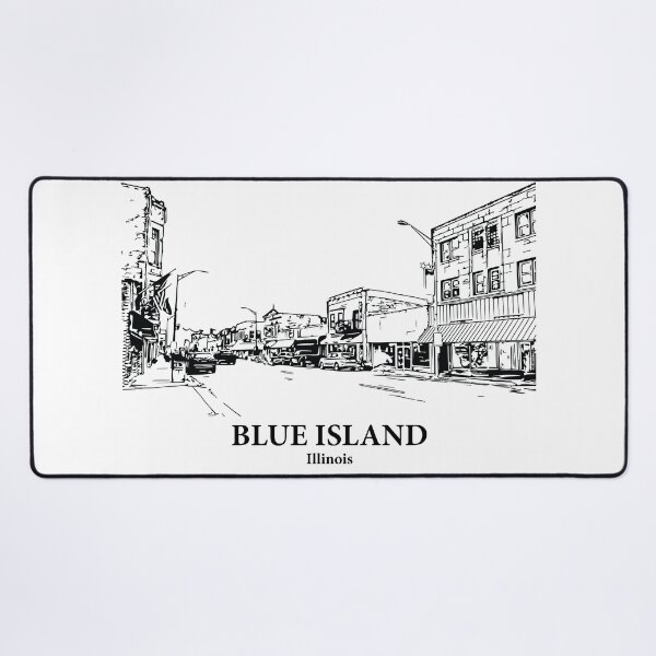 Item preview, Blue Island IL - Ink Cityscape Illustration designed and sold by Lakeric.