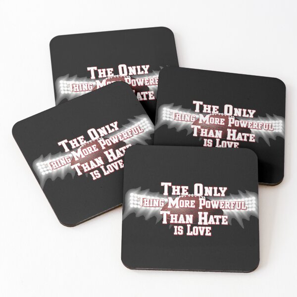 Item preview, The Only Thing More Powerful Than Hate Is Love Football Inspirational Quote Design designed and sold by Uglyandcute.