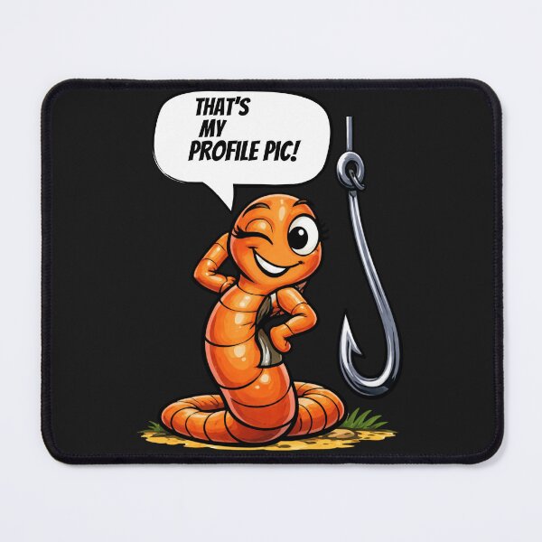 Item preview, Funny Worm Fishing Comic Cartoon Illustration designed and sold by madebysiwa.