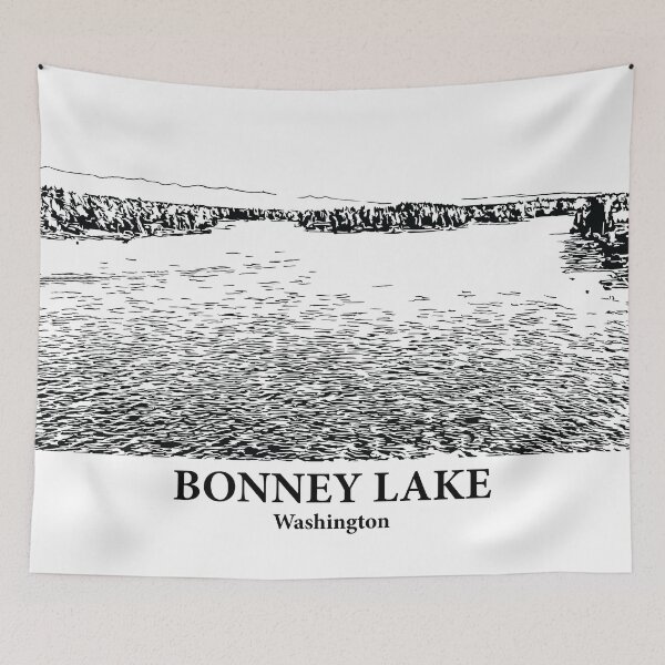 Item preview, Bonney Lake WA - Ink Cityscape Illustration designed and sold by Lakeric Cityscapes.