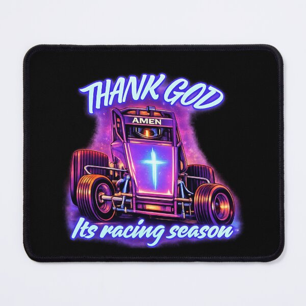 Item preview, Thank God It’s Racing Season Neon Sprint Car designed and sold by MACodDesigns.