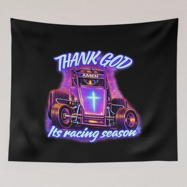 Item preview, Thank God It’s Racing Season Neon Sprint Car designed and sold by MACodDesigns.
