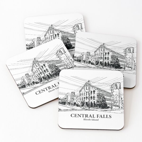 Item preview, Central Falls RI - Ink Cityscape Illustration designed and sold by Lakeric Cityscapes.