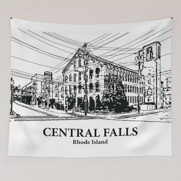 Item preview, Central Falls RI - Ink Cityscape Illustration designed and sold by Lakeric Cityscapes.