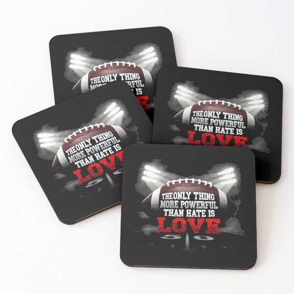 Item preview, The Only Thing More Powerful Than Hate Is Love Football Inspirational Quote Design designed and sold by Uglyandcute.
