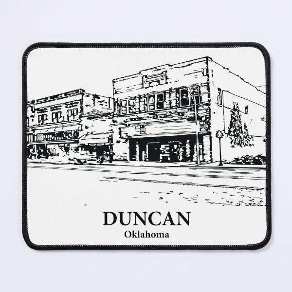 Item preview, Duncan OK - Ink Cityscape Illustration designed and sold by Lakeric Cityscapes.
