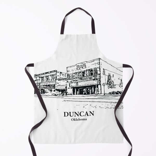 Item preview, Duncan OK - Ink Cityscape Illustration designed and sold by Lakeric Cityscapes.