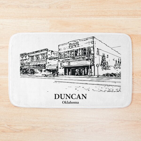 Item preview, Duncan OK - Ink Cityscape Illustration designed and sold by Lakeric Cityscapes.
