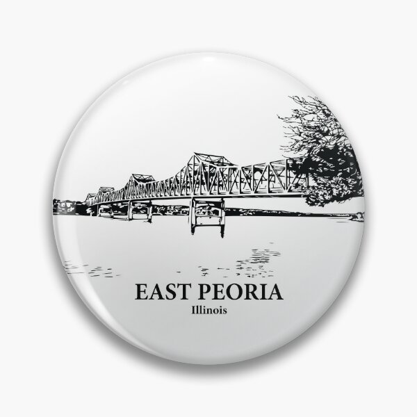 Item preview, East Peoria IL - Ink Cityscape Illustration designed and sold by Lakeric Cityscapes.