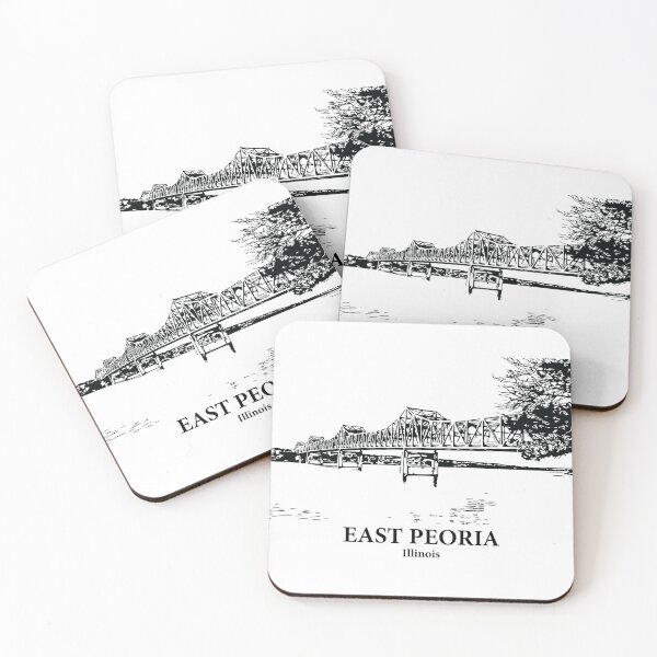 Item preview, East Peoria IL - Ink Cityscape Illustration designed and sold by Lakeric Cityscapes.