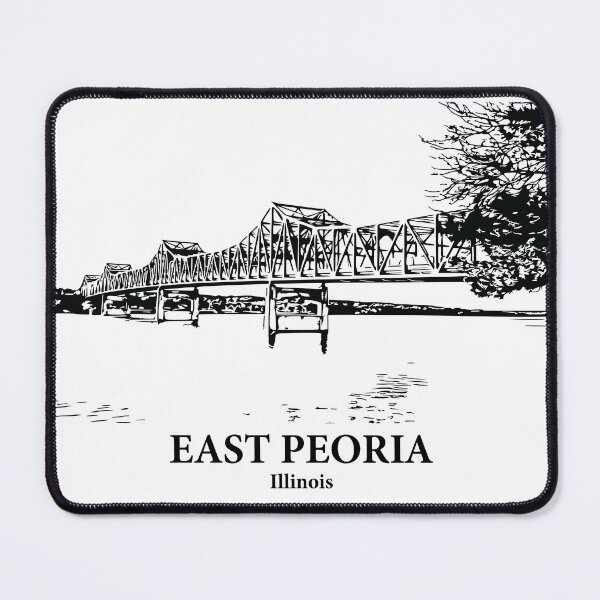 Item preview, East Peoria IL - Ink Cityscape Illustration designed and sold by Lakeric Cityscapes.