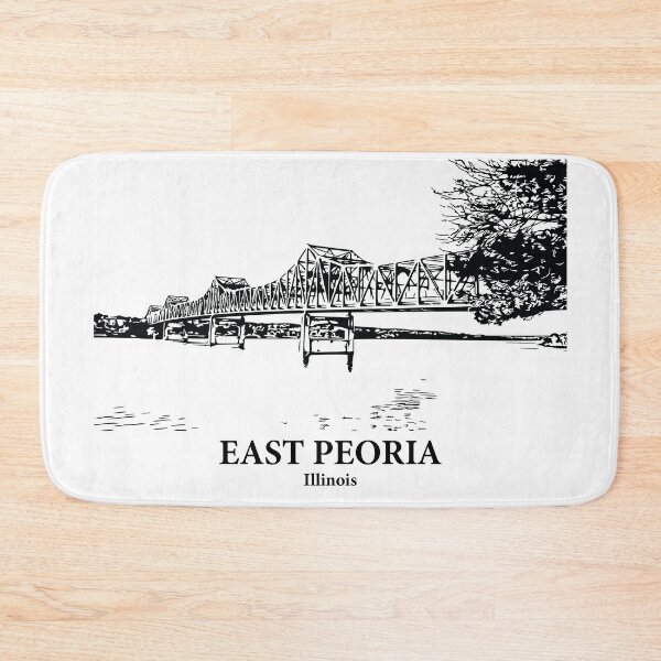 Item preview, East Peoria IL - Ink Cityscape Illustration designed and sold by Lakeric Cityscapes.