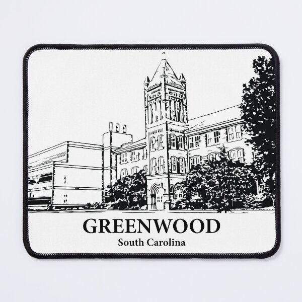 Item preview, Greenwood SC - Ink Cityscape Illustration designed and sold by Lakeric Cityscapes.