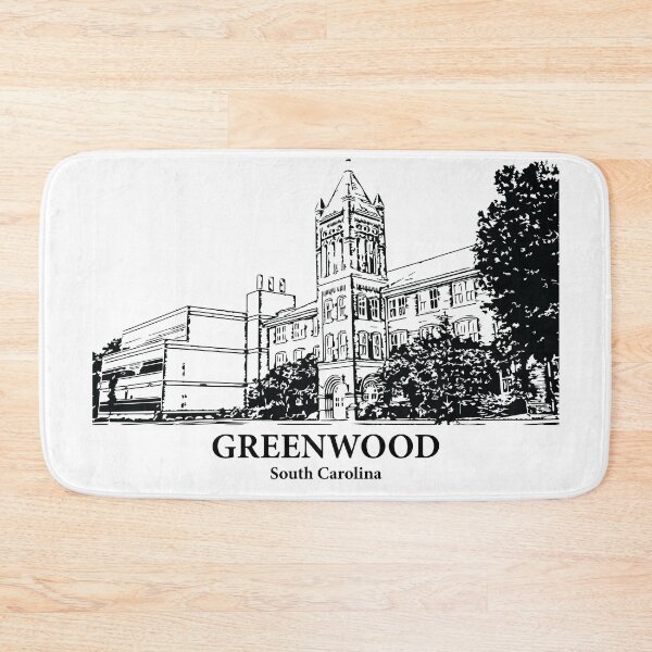 Item preview, Greenwood SC - Ink Cityscape Illustration designed and sold by Lakeric Cityscapes.
