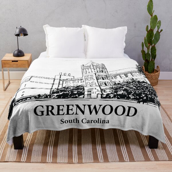 Item preview, Greenwood SC - Ink Cityscape Illustration designed and sold by Lakeric Cityscapes.