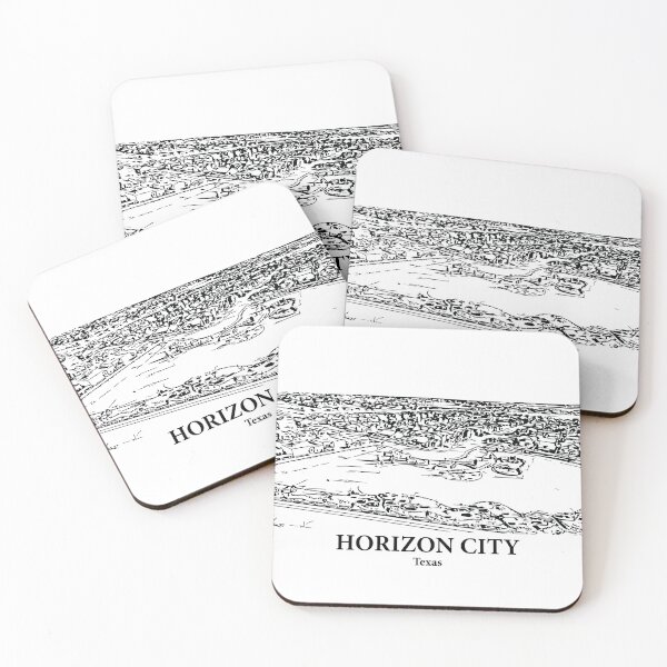 Item preview, Horizon City TX - Ink Cityscape Illustration designed and sold by Lakeric Cityscapes.