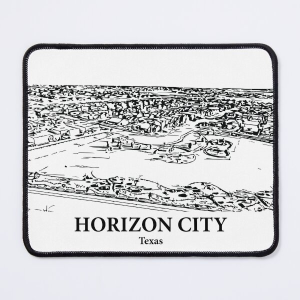 Item preview, Horizon City TX - Ink Cityscape Illustration designed and sold by Lakeric Cityscapes.