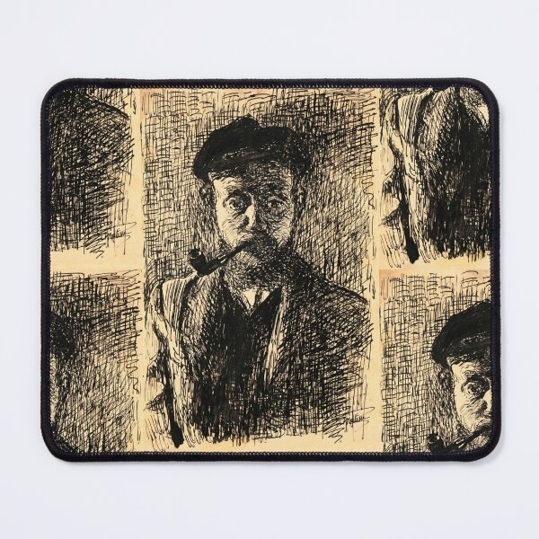 Item preview, Autoportrait a La Pipe by Henri Matisse: Expressive Ink Portrait Study designed and sold by artofuniverse.