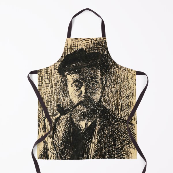 Item preview, Autoportrait a La Pipe by Henri Matisse: Expressive Ink Portrait Study designed and sold by artofuniverse.