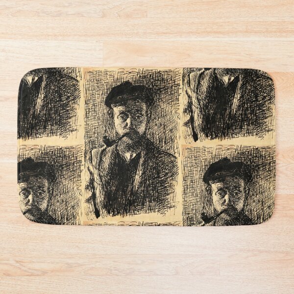 Item preview, Autoportrait a La Pipe by Henri Matisse: Expressive Ink Portrait Study designed and sold by artofuniverse.