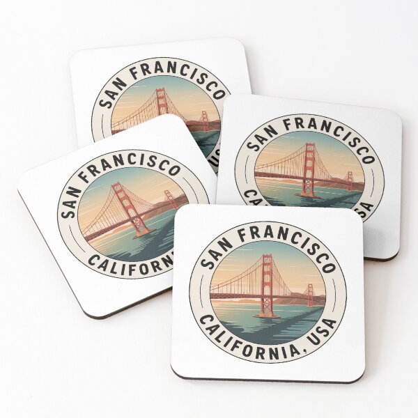 Item preview, San Francisco Golden Gate Bridge Vintage Travel Badge – California Retro Art designed and sold by pod24.