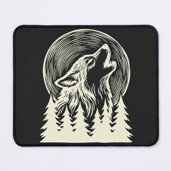 Item preview, Howling Wolf - Vintage Woodcut Art designed and sold by DigitalGlade.