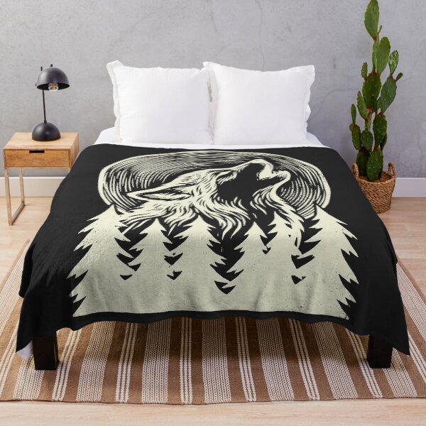 Item preview, Howling Wolf - Vintage Woodcut Art designed and sold by DigitalGlade.