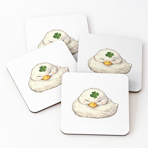 Item preview, Lucky Duck – Cute White Duck with Four Leaf Clover Illustration designed and sold by HeyHas.