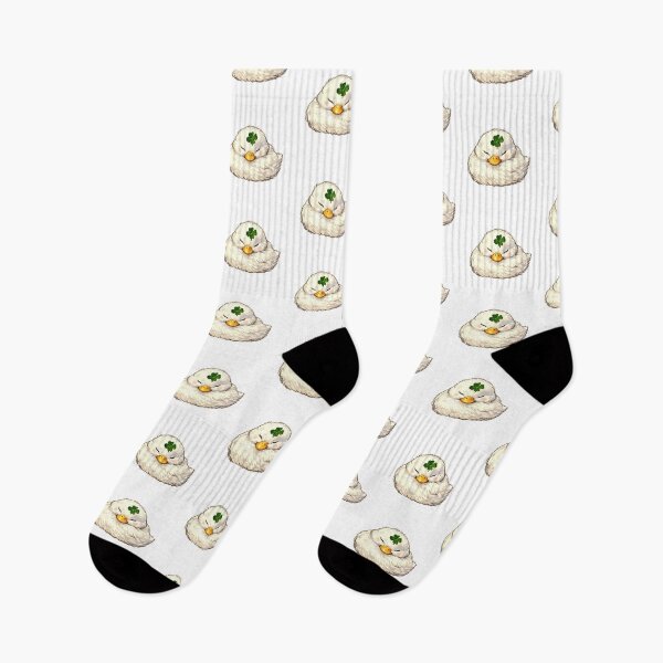 Item preview, Lucky Duck – Cute White Duck with Four Leaf Clover Illustration designed and sold by HeyHas.