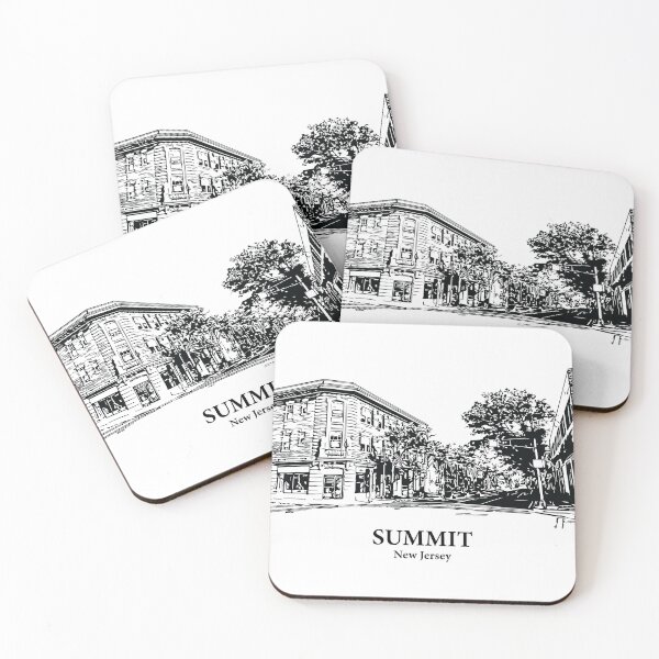 Item preview, Summit NJ - Ink Cityscape Illustration designed and sold by Lakeric Cityscapes.