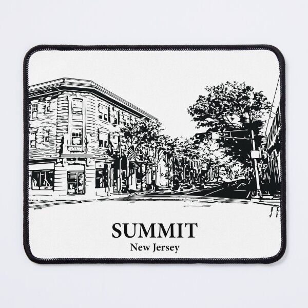 Item preview, Summit NJ - Ink Cityscape Illustration designed and sold by Lakeric Cityscapes.