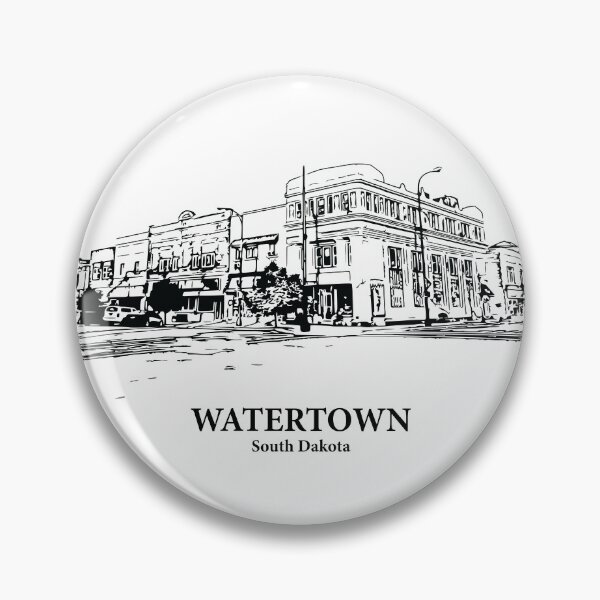Item preview, Watertown SD - Ink Cityscape Illustration designed and sold by Lakeric.