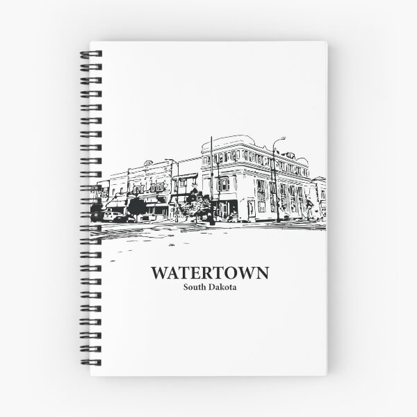 Item preview, Watertown SD - Ink Cityscape Illustration designed and sold by Lakeric.