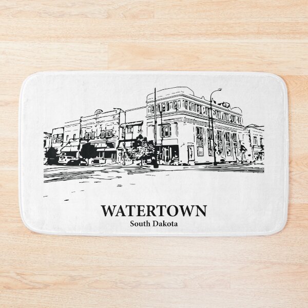 Item preview, Watertown SD - Ink Cityscape Illustration designed and sold by Lakeric Cityscapes.