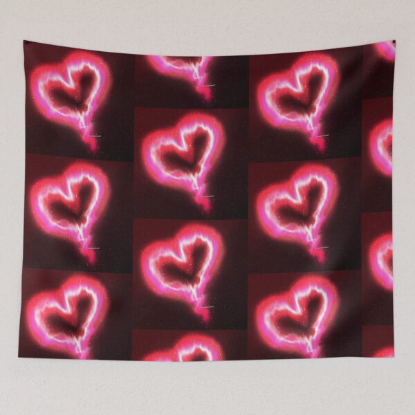 Item preview, Neon heart drops– Romantic Heart Blossom Digital Art” designed and sold by kerissfantasyart .