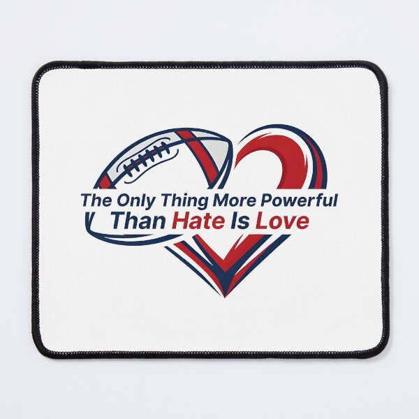 Item preview, The Only Thing More Powerful Than Hate Is Love Football Heart Graphic Design designed and sold by Uglyandcute.
